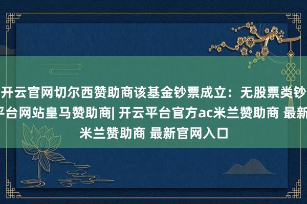 开云官网切尔西赞助商该基金钞票成立：无股票类钞票-开云平台网站皇马赞助商| 开云平台官方ac米兰赞助商 最新官网入口