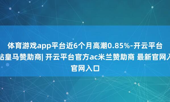 体育游戏app平台近6个月高潮0.85%-开云平台网站皇马赞助商| 开云平台官方ac米兰赞助商 最新官网入口