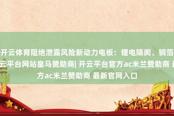 开云体育阻绝泄露风险新动力电板：锂电隔阂、铜箔颓势筛查-开云平台网站皇马赞助商| 开云平台官方ac米兰赞助商 最新官网入口