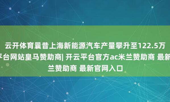 云开体育曩昔上海新能源汽车产量攀升至122.5万辆-开云平台网站皇马赞助商| 开云平台官方ac米兰赞助商 最新官网入口